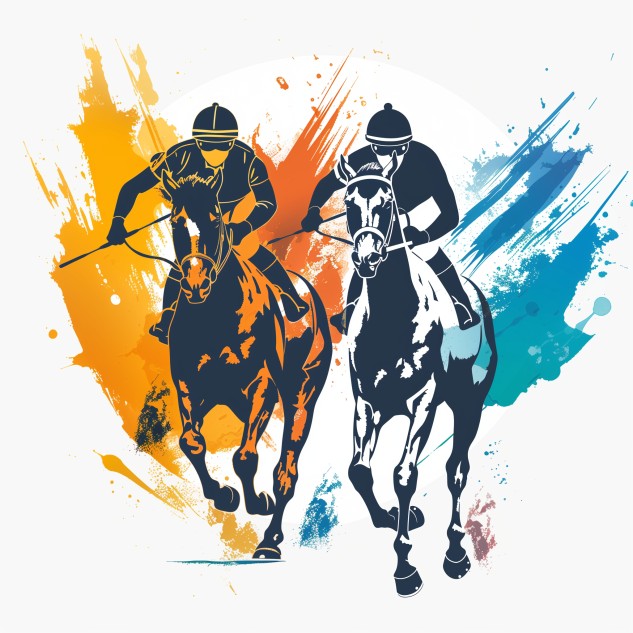 Pair of horse racers icon