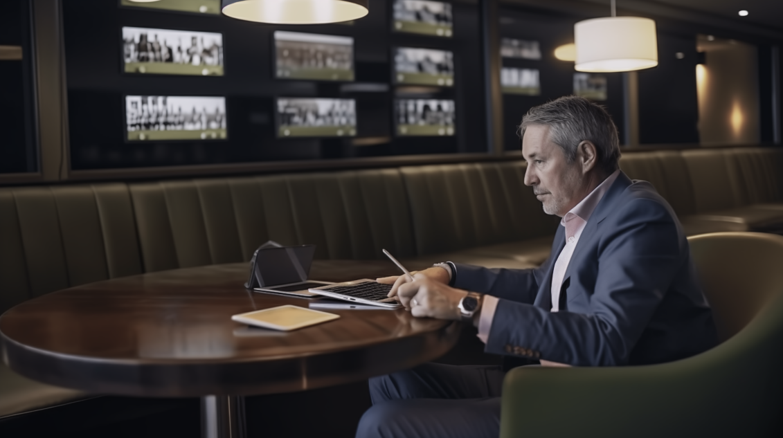 Man in lounge