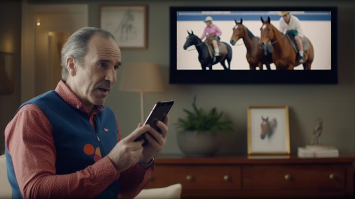 Man with horse tv